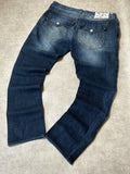 Vintage True Religion Herren-Jeans Straight Fit Distressed Marineblau