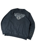 Vintage Armani Jeans Herren Sweatshirt Rundhals AJ Dreieck-Logo Druck Schwarz
