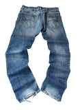 Armani Jeans Distressed Straight Fit Rückseite Medium Blue ausgefranster Saum starke Waschung