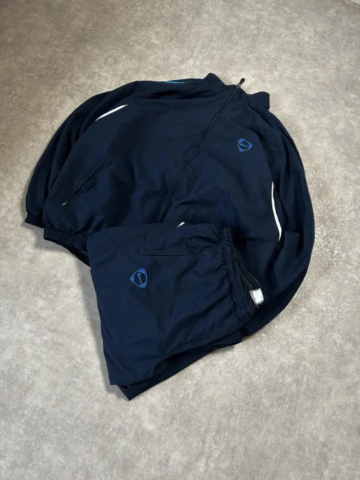 Vintage Nike Tiempo Trainingsanzug Marineblau – Weißes Streifendetail | Größe XL