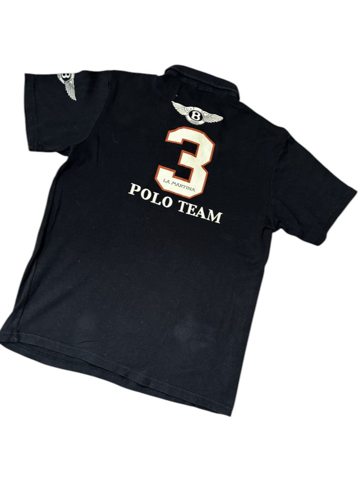 Vintage La Martina x Bentley Poloshirt Schwarz
