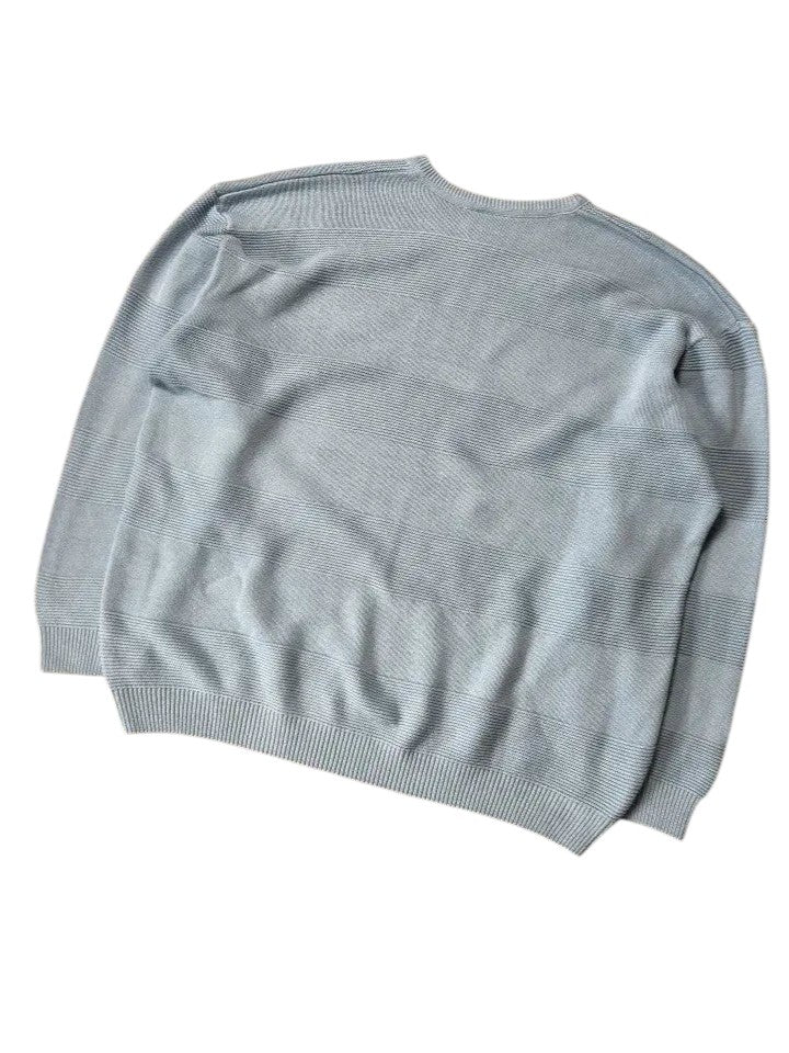 Vintage Lacoste Strickpullover Hellblau / Pastellblau Strukturiertes Muster – XL – Detailansicht