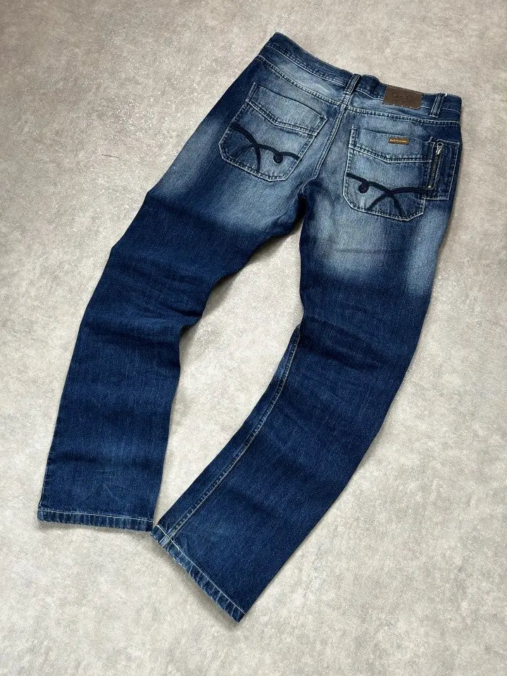 Vintage D&G Dolce & Gabbana Herren-Jeans Straight Fit Dunkelblau – L