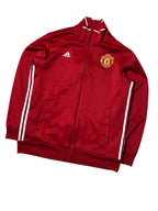 Vintage Adidas Manchester United Trainings Jacke Rot Klassische Drei Streifen – L
