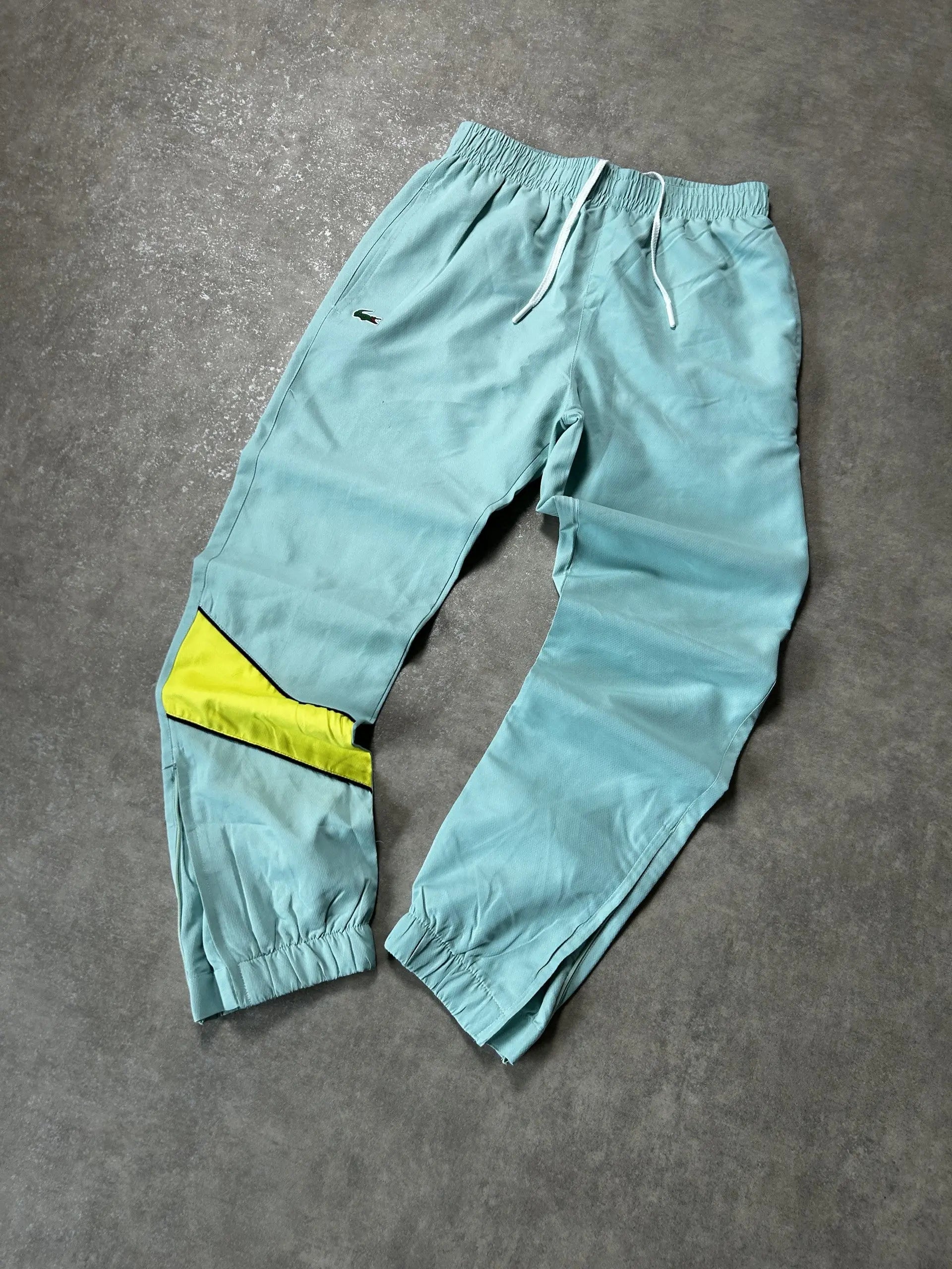 Vintage Lacoste Trainingsanzug Mint Grün Gelb Gitter – 16 – Rückansicht