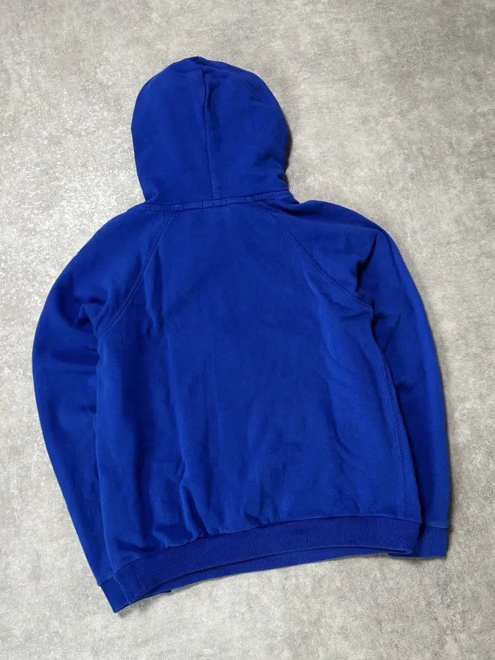 Vintage Ralph Lauren Hoodie Blau Großes Pony Leather Patch – M – Detailansicht