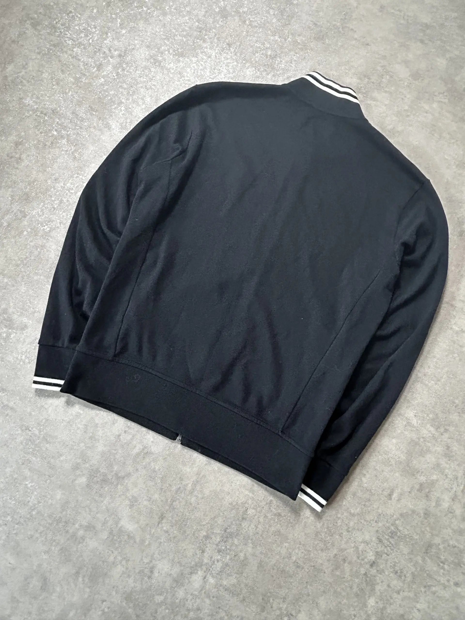 Vintage Ralph Lauren Durchgehender Reißverschluss Jacke Schwarz Rot Pony – S – Detailansicht