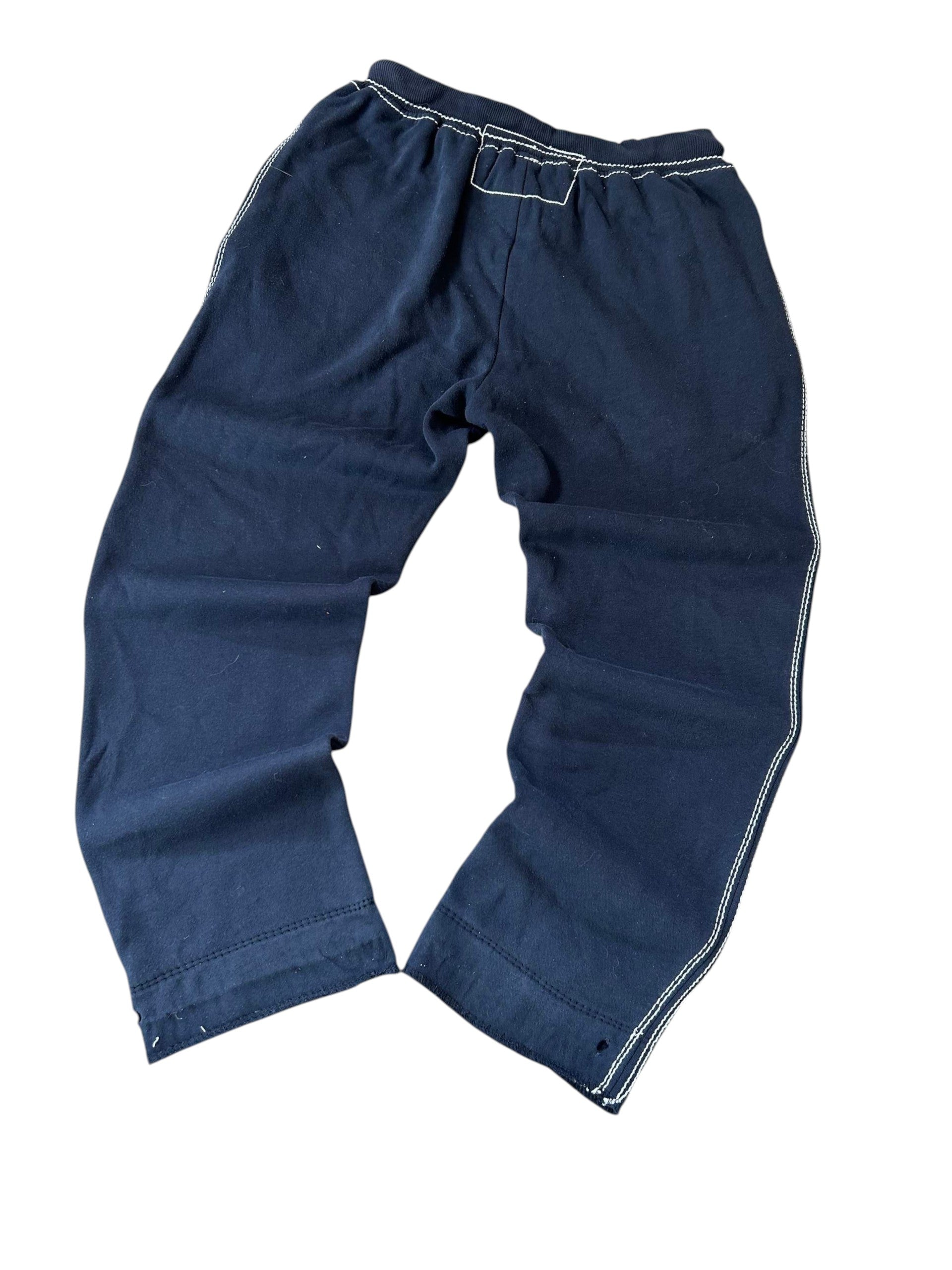 True Religion Sweatpants Navy Rückseite Custom Wide-Leg geöffnete Beinnaht
