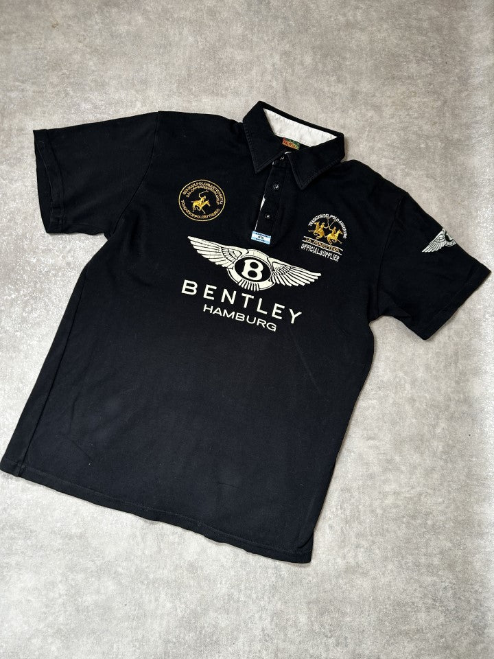 Vintage La Martina x Bentley Hamburg Herren Poloshirt – Polo Team Schwarz #3 | Moda de Clase