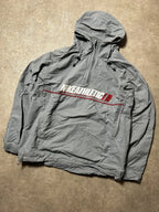 Vintage Nike Athletische Windbreaker-Jacke Grau – Half-Zip | Größe M