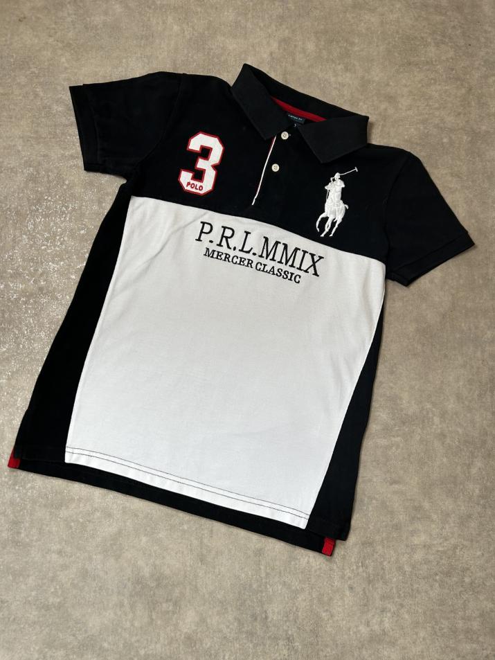 Vintage Polo Ralph Lauren Herren Poloshirt – P.R.L. MMIX Mercer Classic Schwarz Weiß #3 | Moda de Clase
