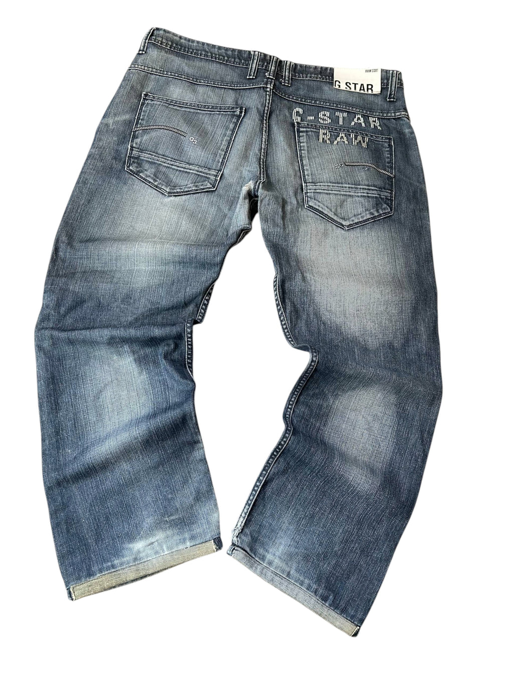 G-Star RAW 810 Jeans Medium Blue Rückseite Baggy G-STAR RAW Stickerei starke Waschung
