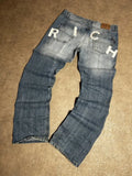 Vintage Richmond Jeans Dunkelblau – "RICH" Rückendruck | Größe 52