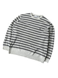 Vintage Lacoste Strickpullover Beige/Weiß Schwarz Streifen – XL