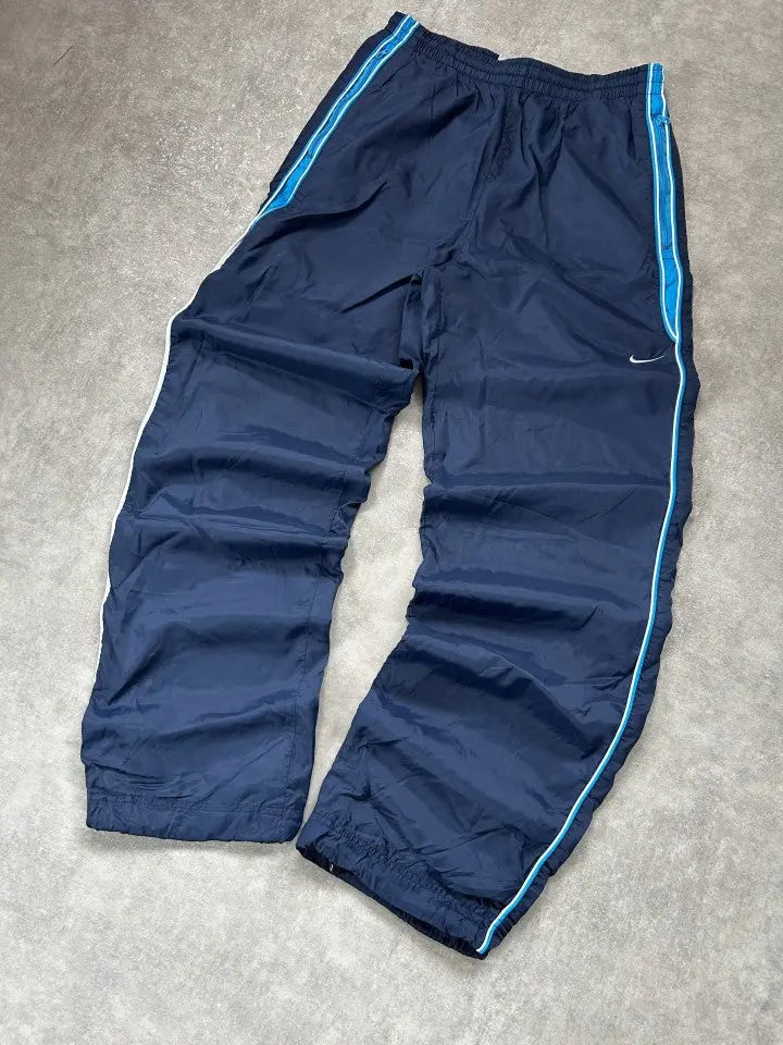 Vintage Nike Trackpants Marineblau Hellblau Streifen – XL