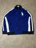 Vintage Polo Ralph Lauren Herren Trainingsjacke Vollreiver Big Pony Königsblau