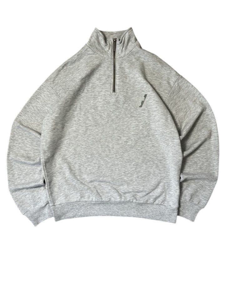 Vintage After Label Trainingsanzug Grau – Silberner Zip Detail | Größe L – Detailansicht