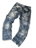 Vintage Dolce & Gabbana Herren-Jeans Straight Fit Heavy Acid Wash Blau