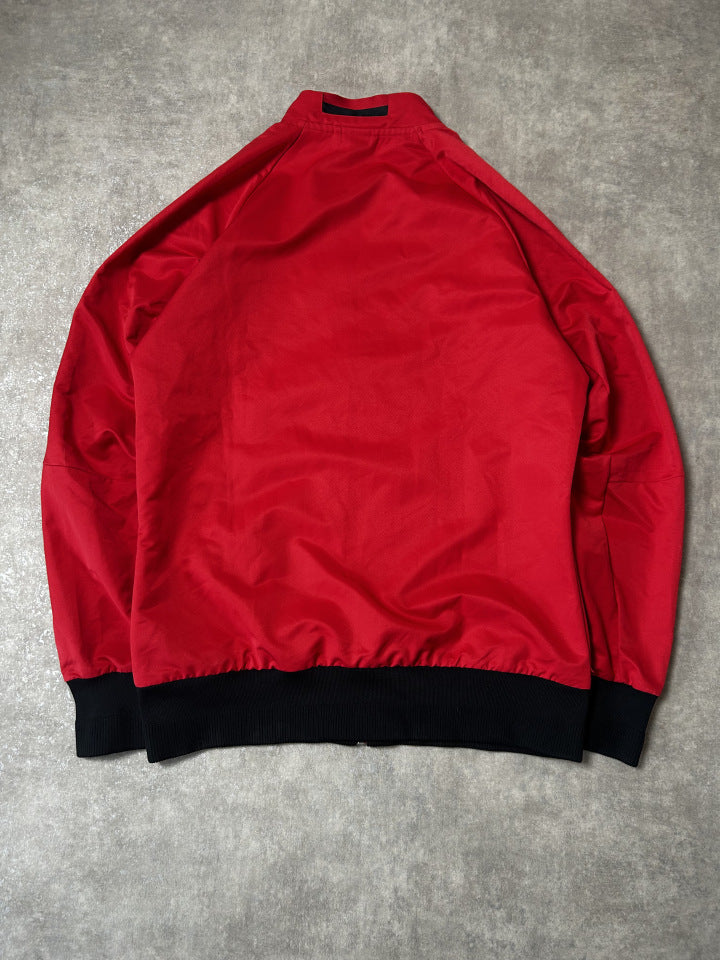 Vintage Adidas Manchester United Trainingsjacke Rot – Schwarz Farbblock | Größe M (Passt M–L) – Detailansicht