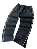 Vintage Nike Trackpants Schwarz Silber/Weiß Seitenstreifen – XL