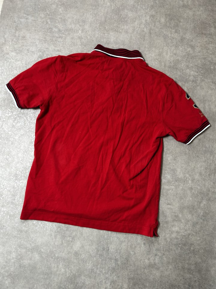 Vintage La Martina Herren Polo-Shirt Kurzarm Team Jersey Rot #3 – Detailansicht