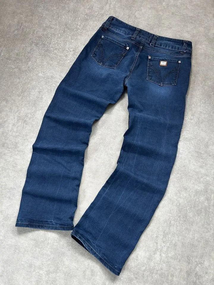 Vintage Dolce & Gabbana Herren-Jeans Straight Fit Marineblau – M