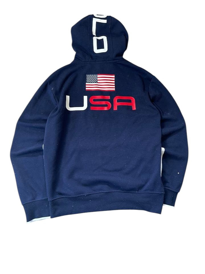 Polo Ralph Lauren USA Team Hoodie Navy Rückseite USA-Backprint