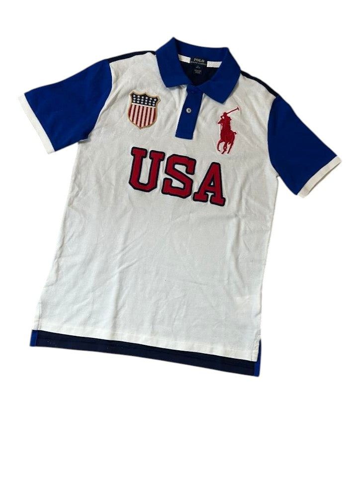Polo Ralph Lauren USA Big Pony Polo Vorderseite USA-Schriftzug Flaggen-Wappen