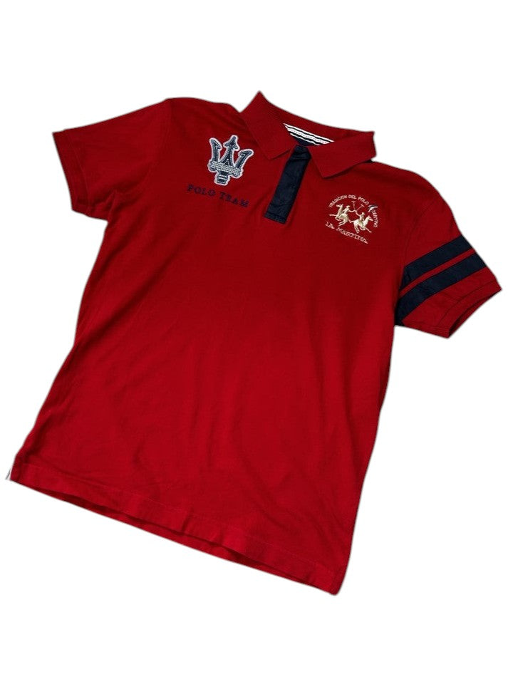 Vintage La Martina x Maserati Poloshirt Rot
