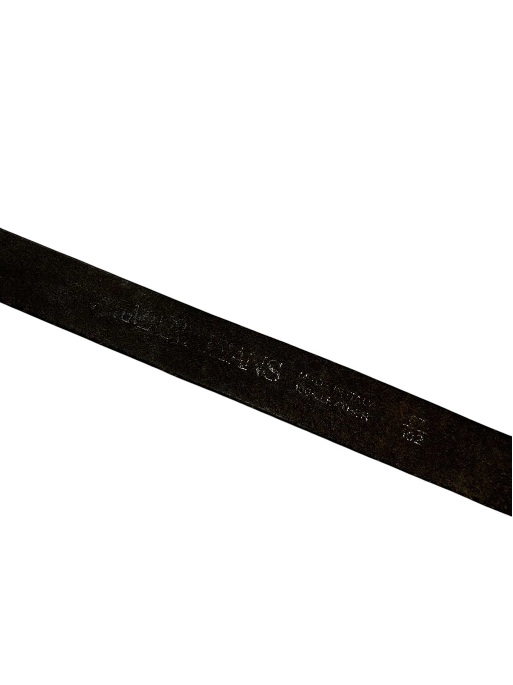 Vintage Armani Jeans LederGürtel Schwarz – Adler-Logo Schnalle | Länge 110.5 cm – Detailansicht