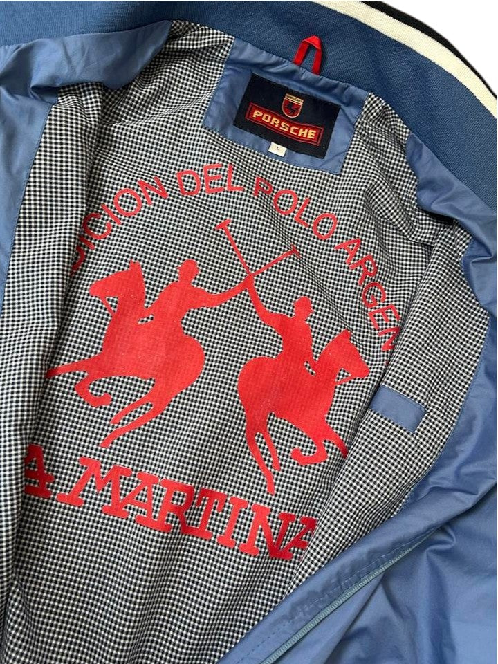 La Martina x Porsche Polo Team Windbreaker Innenfutter Hahnentritt La Martina Großdruck