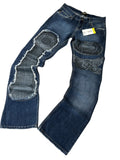 Vintage Versace Jeans Couture Damen-Jeans Bootcut Niedriger Bund Medusa Dunkelblau