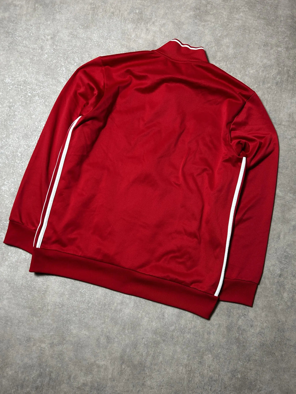 Vintage Adidas Manchester United Trainings Jacke Rot Klassische Drei Streifen – L – Detailansicht