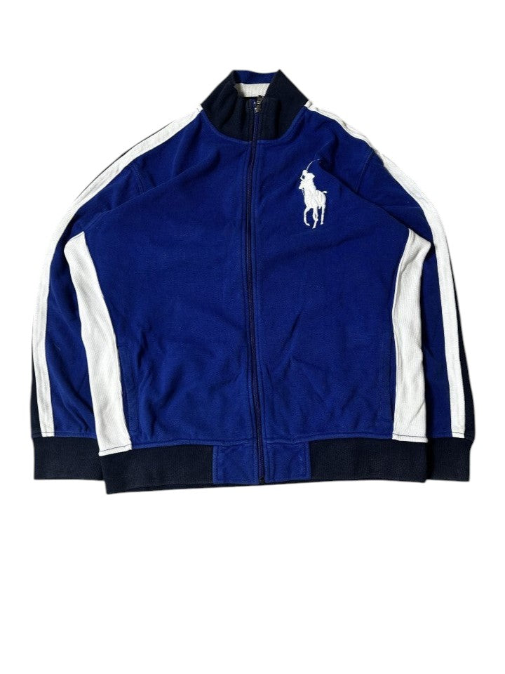 Vintage Polo Ralph Lauren Herren Trainingsjacke Vollreiver Big Pony Königsblau