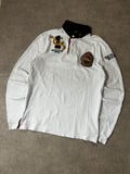 Vintage Polo Ralph Lauren Herren Rugby Polo Mercer Club MMVIII Langarm Weiß