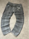 Vintage Dolce & Gabbana Herren Straight Fit Jeans – Cool Grey Distressed Silberne D&G Metallplatte ca. W32-33 | Moda de Clase