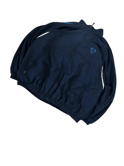 modadeclase Vintage Nike Tiempo Trainingsjacke in Marineblau mit Reißverschluss und gesticktem Logo